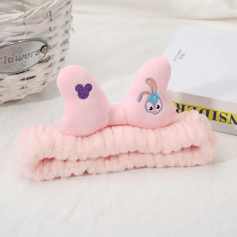 Women facial makeup head band soft coral fleece head wraps hair band for shower washing face