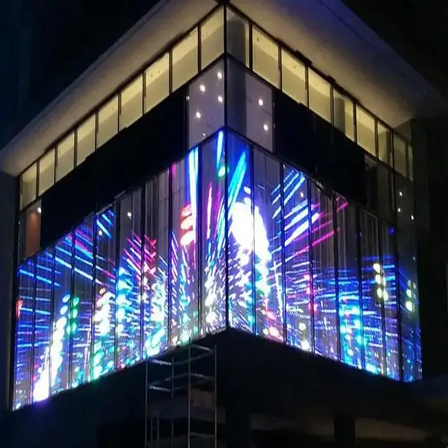 Videos High Brightness Led Screens Transparent Outdoor Led Display For Window Color Weight Module Pitch