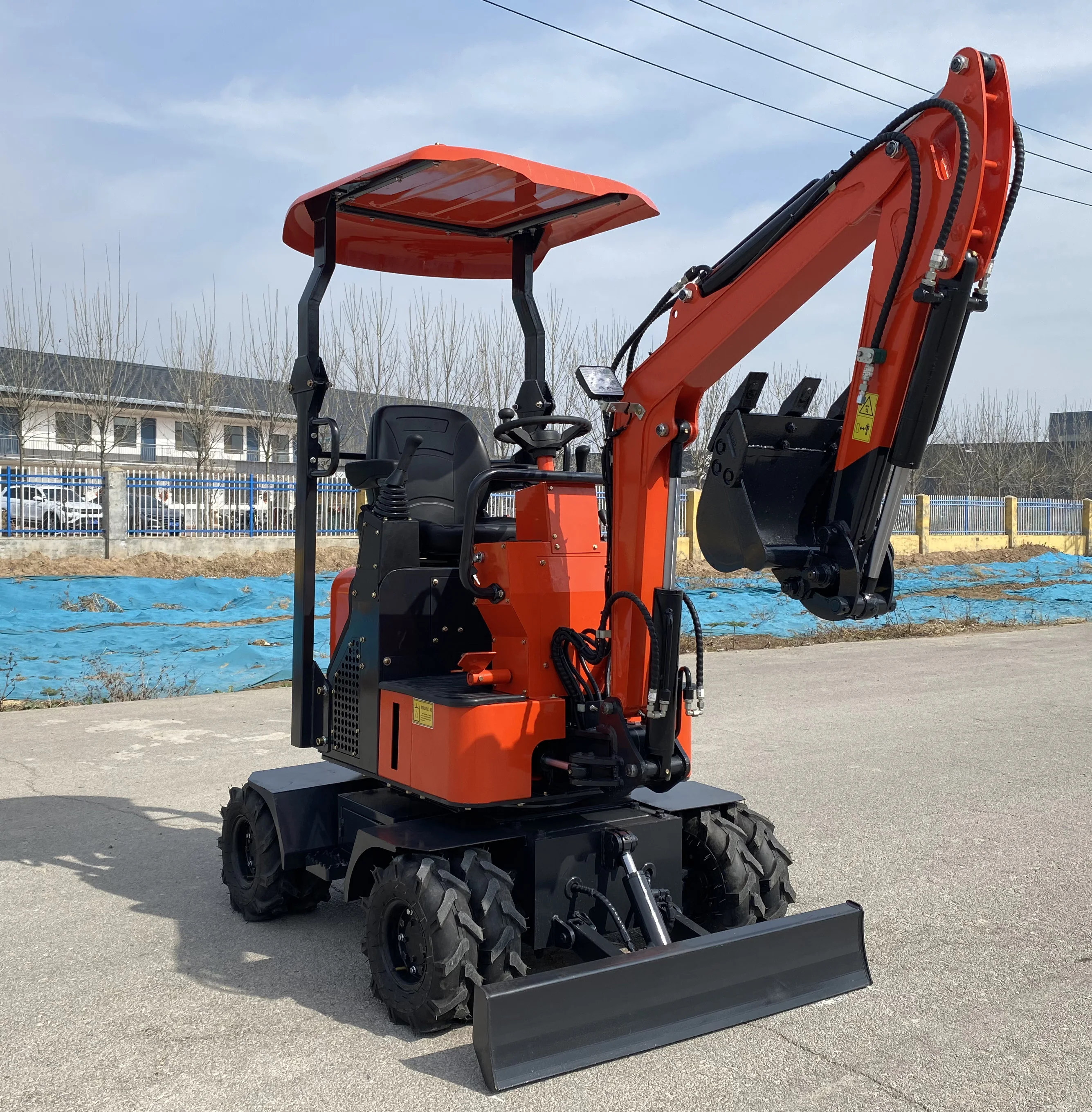 EPA engine  Chinese excavator factory price rubber tire 4 wheel drive hydraulic digger walking wheel excavator mini excavator