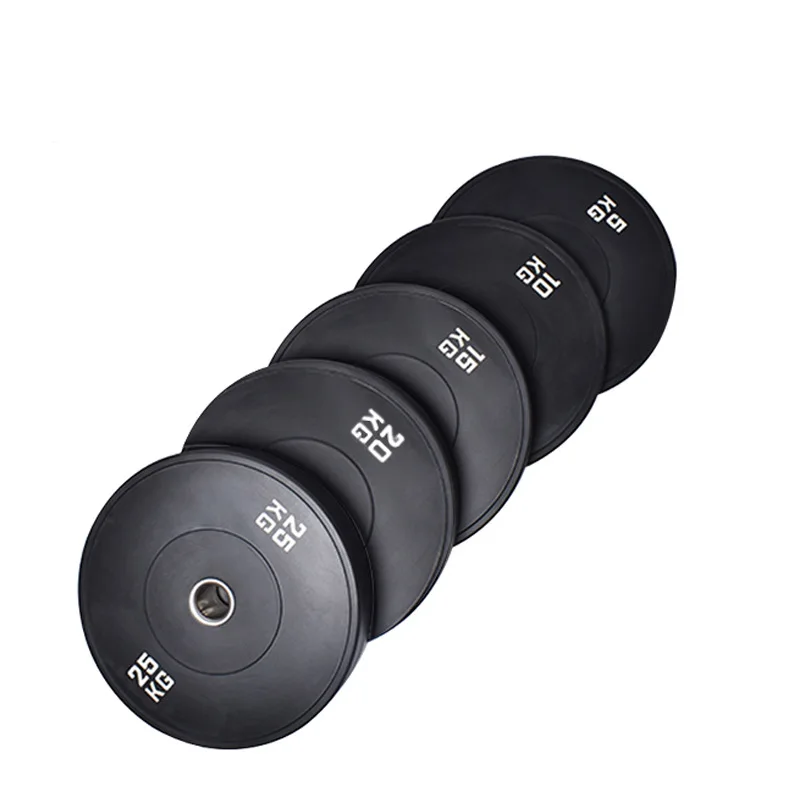 Fitness Premium Custom Logo Gym Weights Training Barbell Weightlifting Pounds KG LBS Black Natural Rubber Bumper Weight Plates