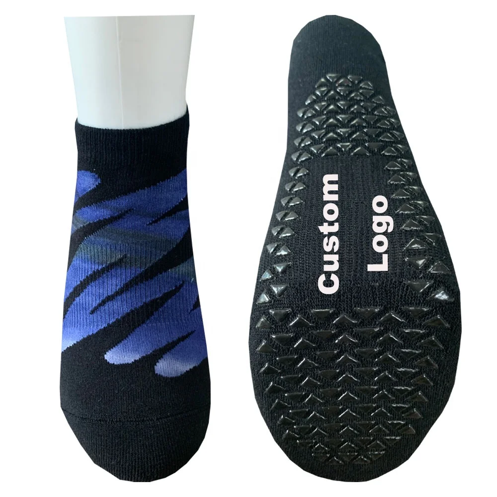 Breathable cotton print pilates yoga anti slip no show sport socks