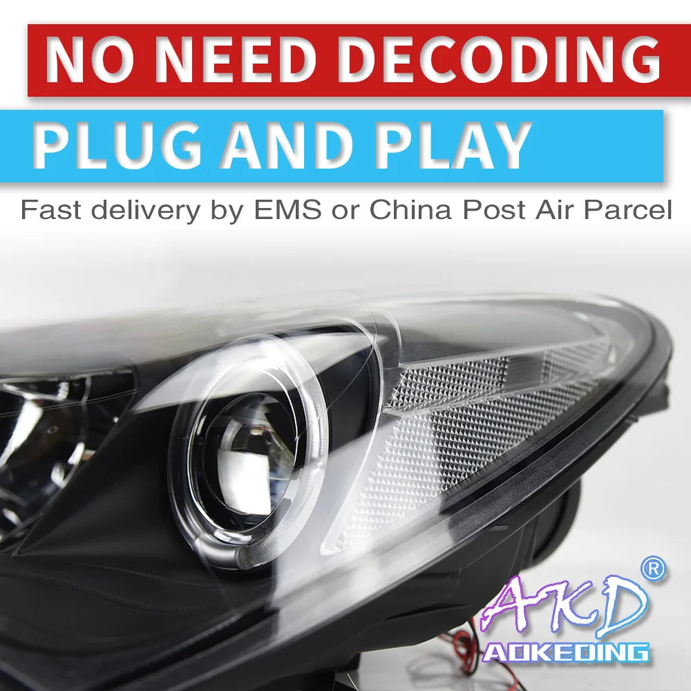 AKD Car Styling for Hyundai Genesis Coupe Headlights Rohens LED Headlight H7 D2H Hid Option Angel Eye Bi Xenon Beam