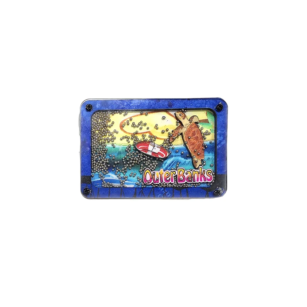 Unique Design Flowing Beads Fridge Magnet Colorful Dolphin Patterns MDF Acrylic Fridge Magnet