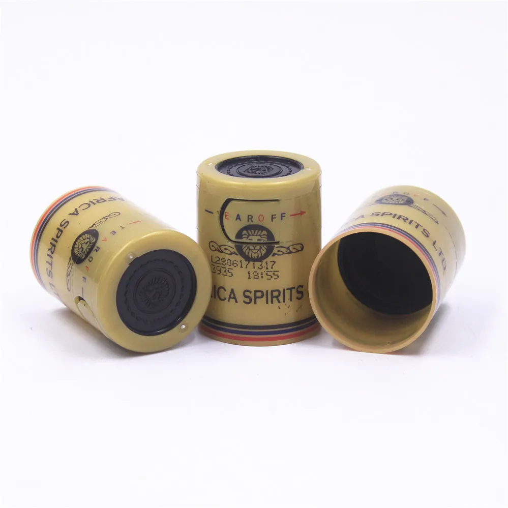 Wholesale 28*38 mm Pull Strip Tear Off Bottle Lids Alcohol Vodka Whisky Plastic Bottle Cap