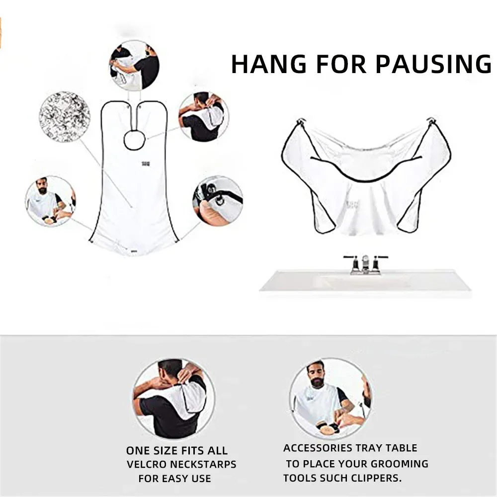 Male Shaving Apron Beard Catcher Cape Care Bib Face Shaved Hair Adult Bibs Shaver Cleaning Hairdresser