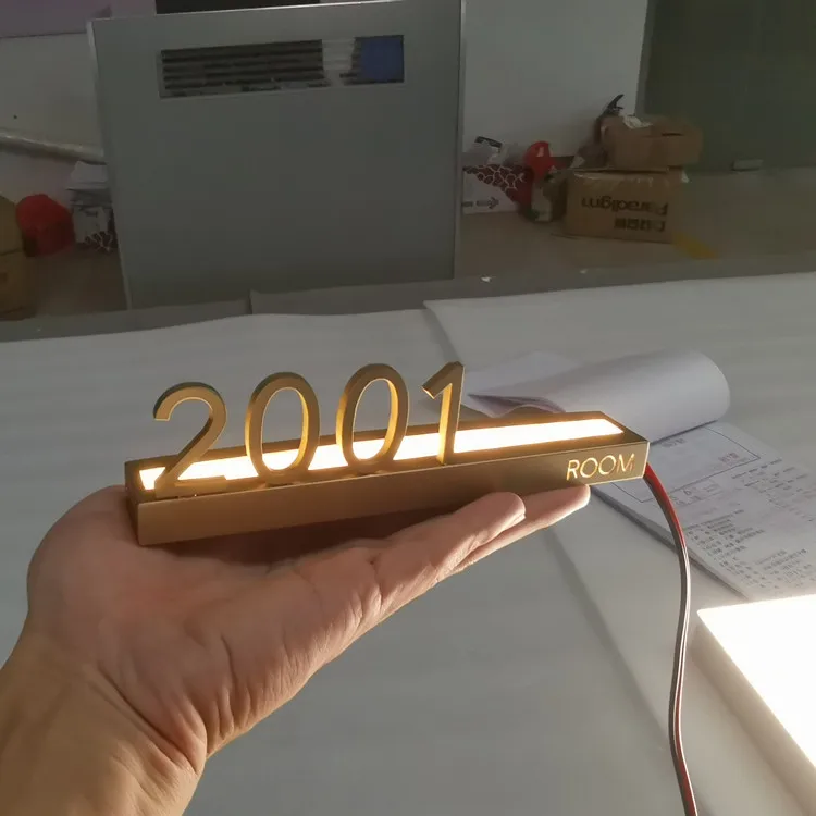 Индивидуальный номер для гостиничной компании декоративный дома знак табличка из нержавеющей стали светодиодный светильник