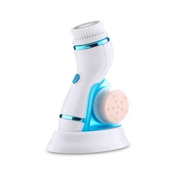 Skin Care Beauty Massage Silicone Electric Cleanser Facial Brush Set 4in1 Facial Cleansing Brush