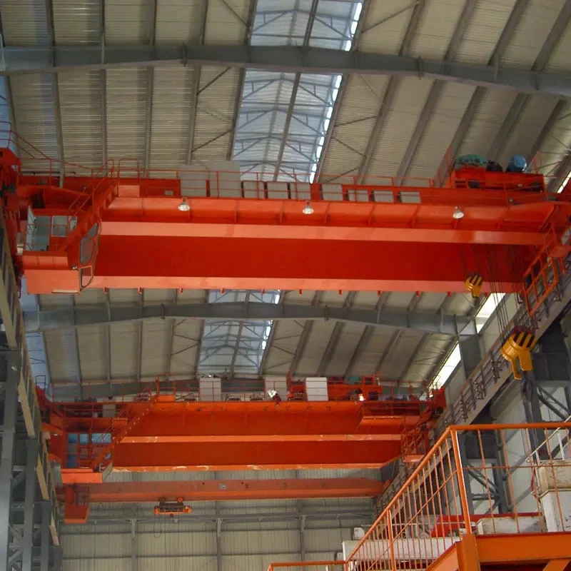 50 ton heavy duty double girder overhead crane with electric mobile trolley