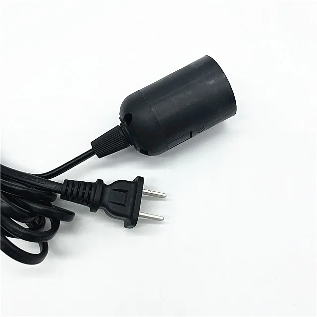 E26/E27 Light Lamp Bulb Socket and cord to 2-Prong US AC Power Cord Adapter with On/Off Switch
