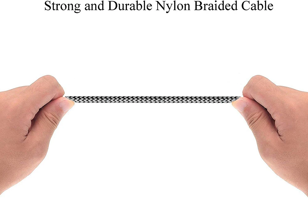TKETAI 10ft/3m Double Braided Nylon Tangle-Free USB Cable For Android, Samsung, LG, HTC, Nexus, Sony and More (Black)