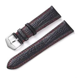 New Shark Pattern Genuine Leather Watch Strap Personality Quick Release Watch Bands  Soft Strap Men18-22Mmspot Goods