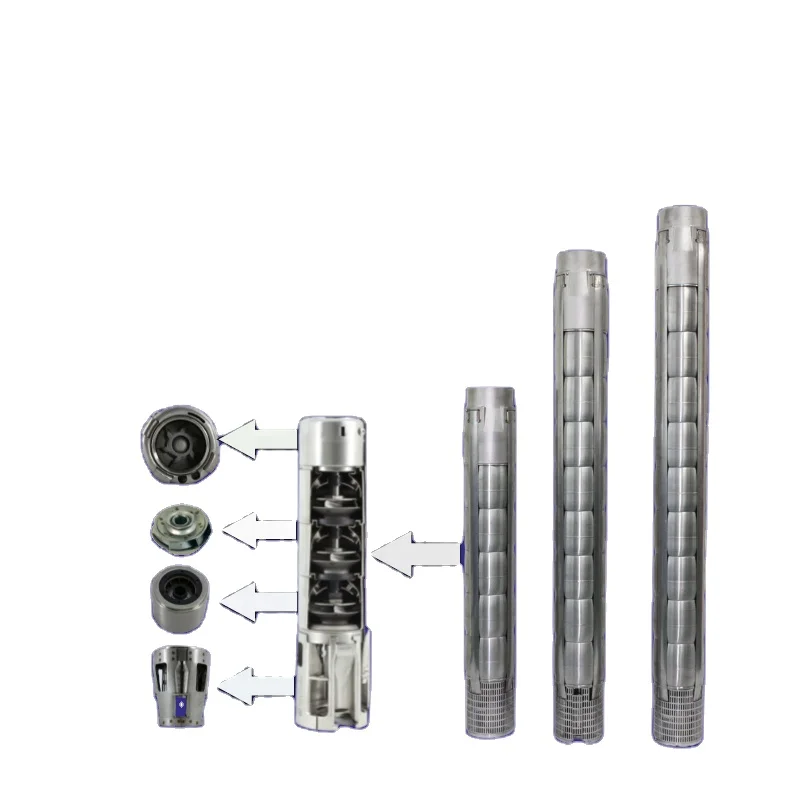 stainless steel deep well borehole multistage centrifugal submersible water pump and water pumps spare parts and motor