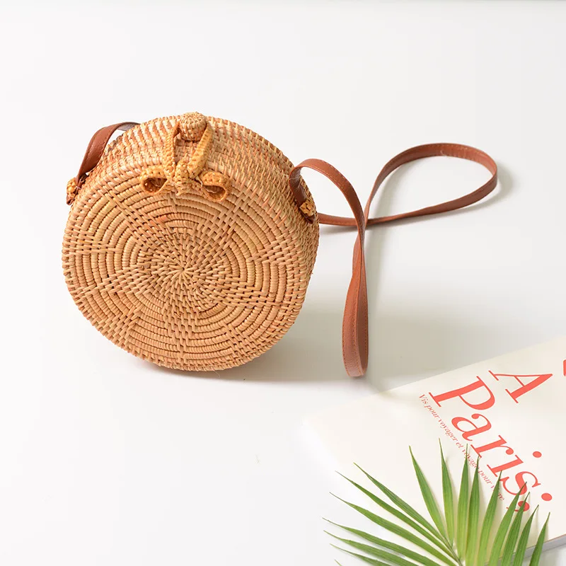2023 Vietnam rattan beach bag natural rattan wicker bag Hand woven straw beach bag for girl