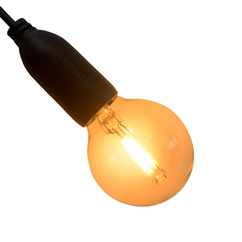 Outdoor String Lights Bulbs Hanging Garden tent Lamp LED Bulb with Switch LED Light Bulb For Adapter Power Bank