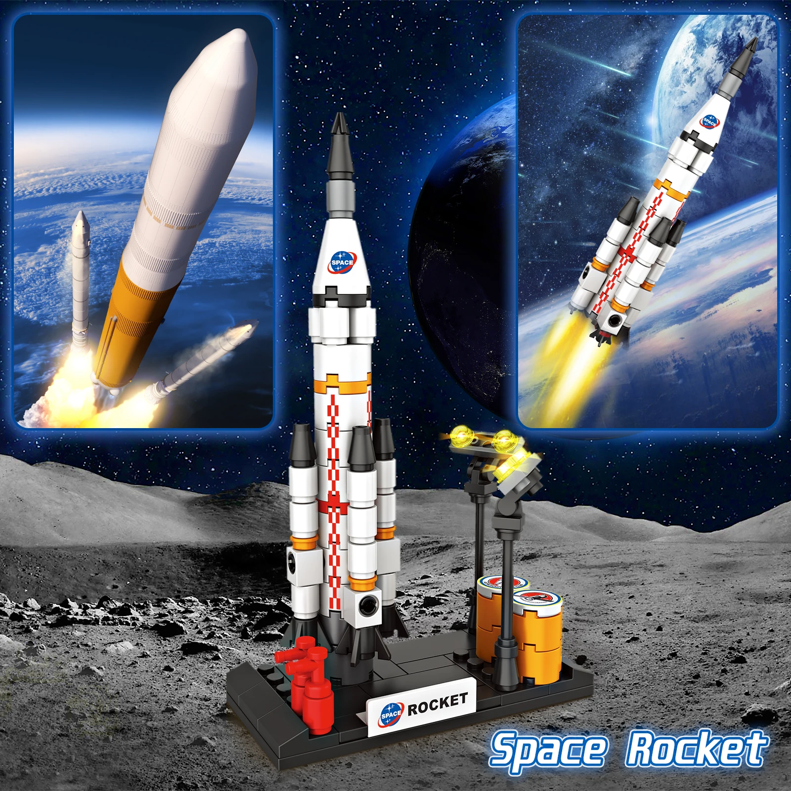 ENP 455PCS STEM Aerospace City Space Exploration Toys Building Blocks Kit Toy For boy and girl best gifts with Storage Box