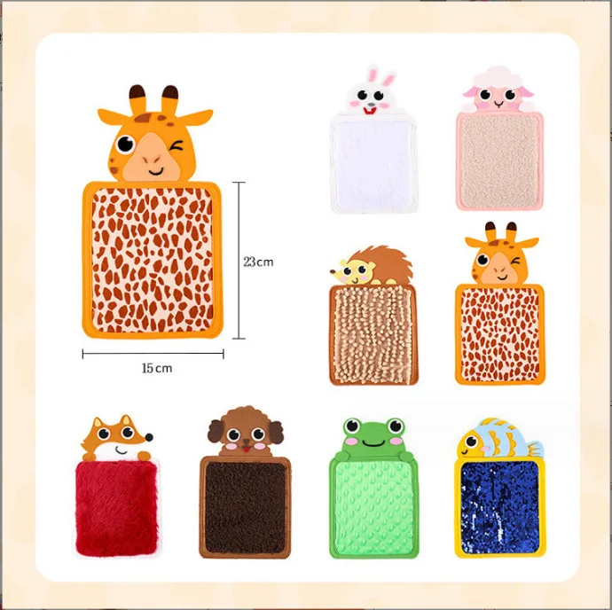 8 Pcs Sensory Mats Animal tiles Pads Educational Tactile Sensory Toys Assorted  Walls Panel  Mats Toys for Boys Girls