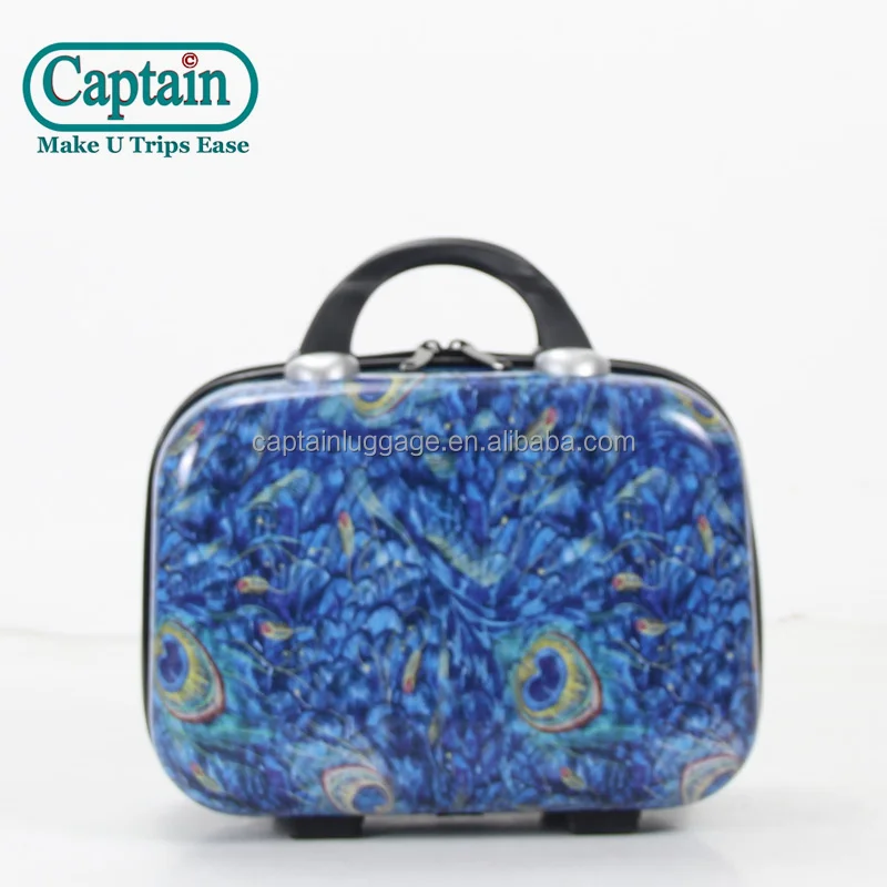 Wholesale Custom Cartoon Luggage Personalized Fashion Full Printing PC Hard Side Trolley Cabin Suitcase With Beauty Case