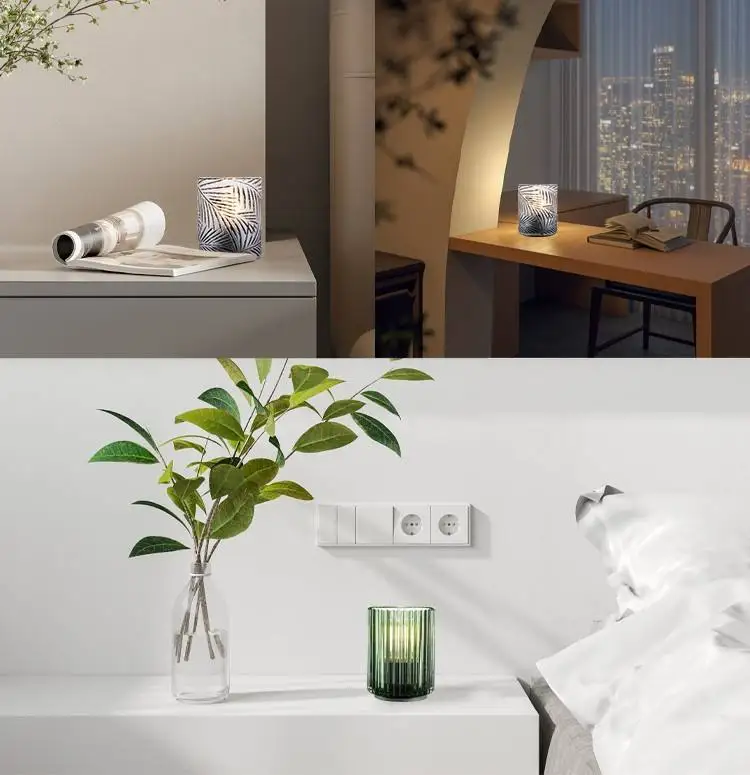 Chinese Retro Led Table Lamps Glass Battery Night Light Vintage Desk Lamps Design Lamp For Bedroom