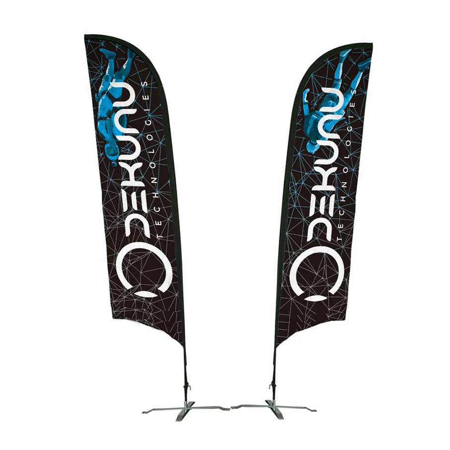 wholesales custom logo feather banner flags outdoor advertising flying xl beach flag with pole stand water base