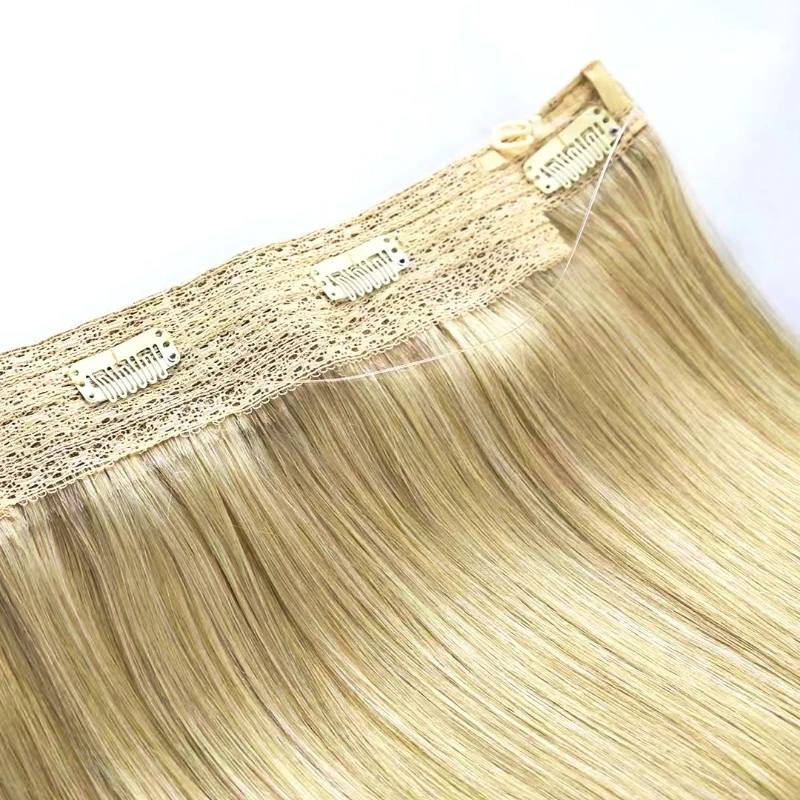 Высококачественные 100% русские бесшовные волосы Remy Halo Weft невидимые заколки для волос Wift наращивание