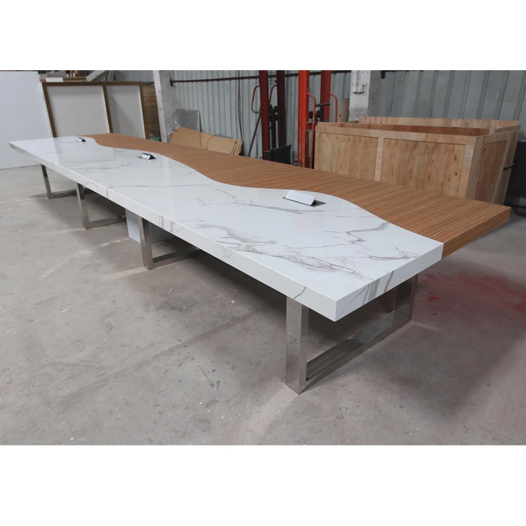 Cheap Price Modern Marble Artificial Stone Commercial Use Hotel Hospital Boardroom Meeting Conference Table
