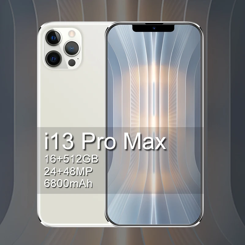 Дропшиппинг i13 pro max 6,7 дюйма с функцией распознавания лиц оригинальный смартфон 16GB + 512GB продолжительное время работы в режиме ожидания: держатель для мобильного телефона Android
