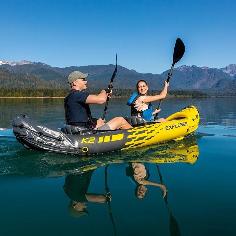 INTEX 68307 Inflatable Double Kayak Raft 3.12m Kayak Inflable Rafting With Patch, Hand Pump Etc Accessories