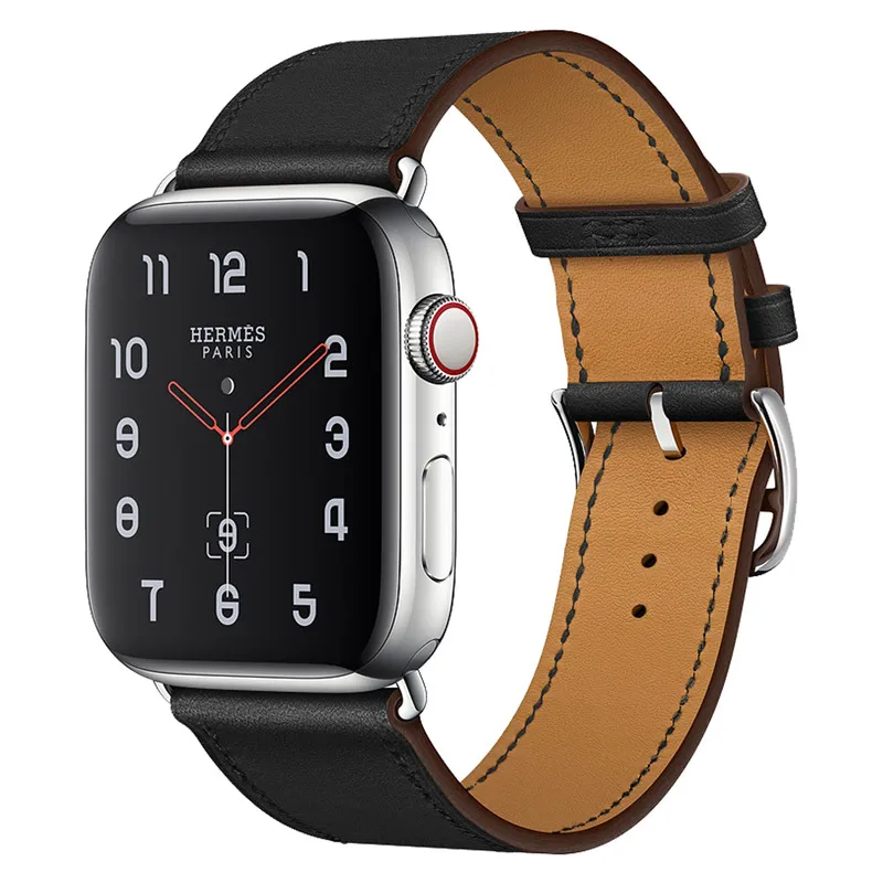 Adepoy A-L008 Custom Leather Watch Strap For Apple Watch Series 7 Band 41 45mm iwatch 7 Strap Breathable Genuine Leather Bands