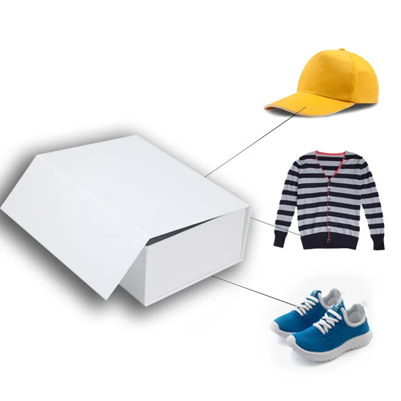 Custom Logo White Rigid Paperboard Hard Gift Box Magnetic box With Magnetic Closure Lid Folding paper box