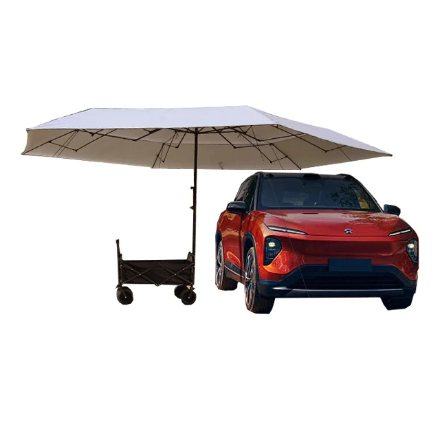 Multi scene car side tent with sunshade umbrella Folding canopy with cart in outdoors camel outdoor products tents for multiple