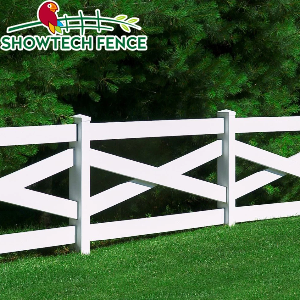 vinyl Crossbuck fence/ranch rail fence/4 rail horse fence