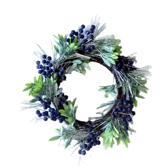 Good Quality Spruce Wreath With Silver Bristles Cones Red Berries Warm White  Christmas Wreath