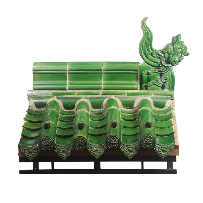 Half round hollow ceramic clay roof tile glazed for Chinese roof