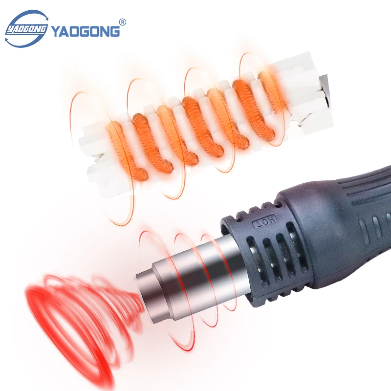 YAOGONG 5000 4 in 1 Rework Station Quarduple Digital Display Heat Gun Soldering Iron Power Supply USB 15V 2A Mobile Repairing