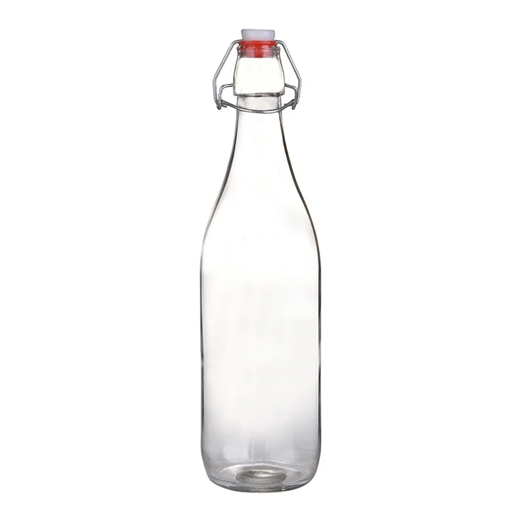 Home Brewing Glass Beer Bottle with Easy Wire Swing Cap Airtight Rubber Seal Amber 16 oz