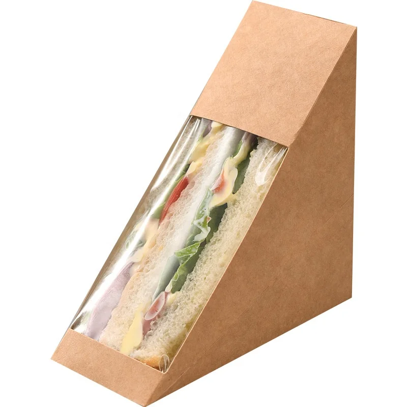  2021 Customized Size Disposable Food Paper Packaging Sandwich Box