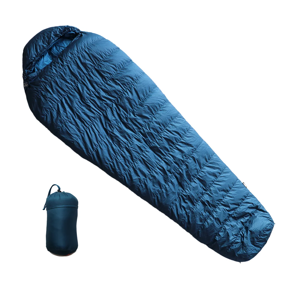 OEM Custom Cold Weather WaterProof envelope style Duck Down sleeping bag down Camping fill 400g