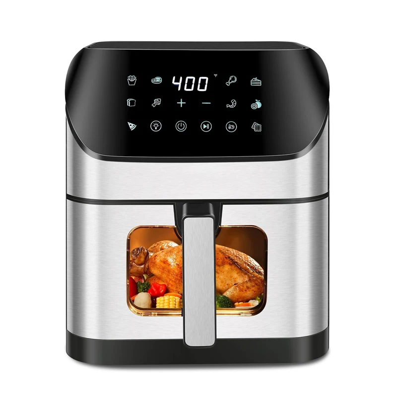 Hot Sale Home Kitchen Appliance 6L 8L Electric Smart Air Fryer Oven Oil Free Deep Stainless Steel Digital Air Fryer with Window
