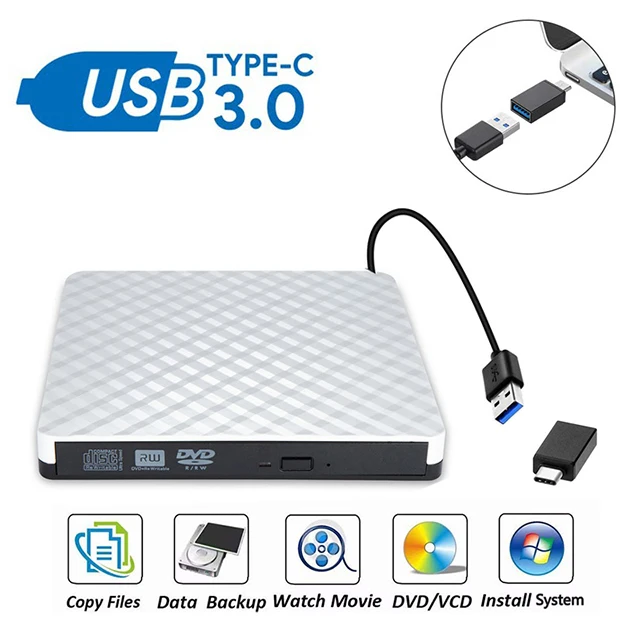 Внешний CD DVD-привод USB 3 0 портативный оптический проигрыватель записывающее устройство DVD ROM RW для рабочего стола привод ноутбука