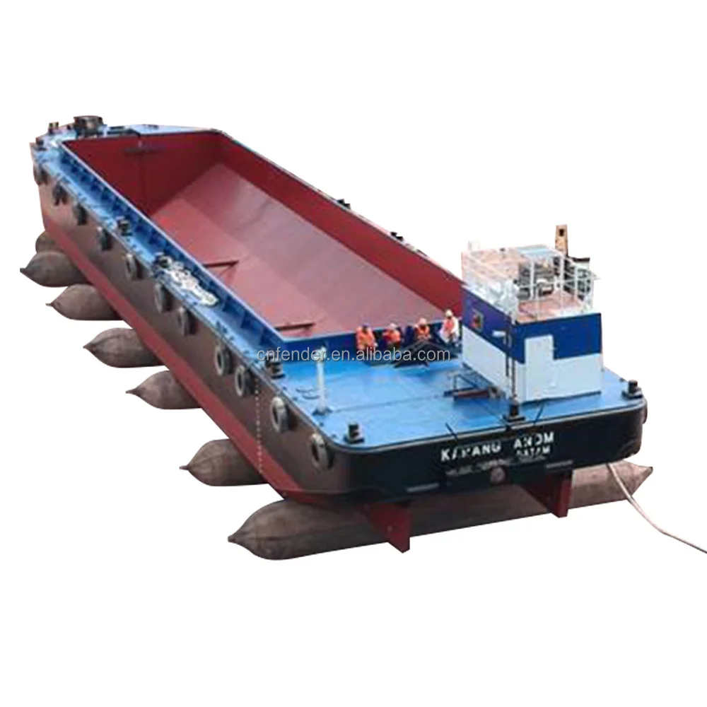 Inflatable rubber airbags for ship launching