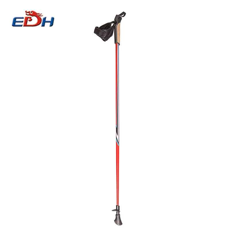 Outdoor Self Defense Walking Stick Adjustable Aluminum Carbon Hiking Walking Stick With Cork Grip