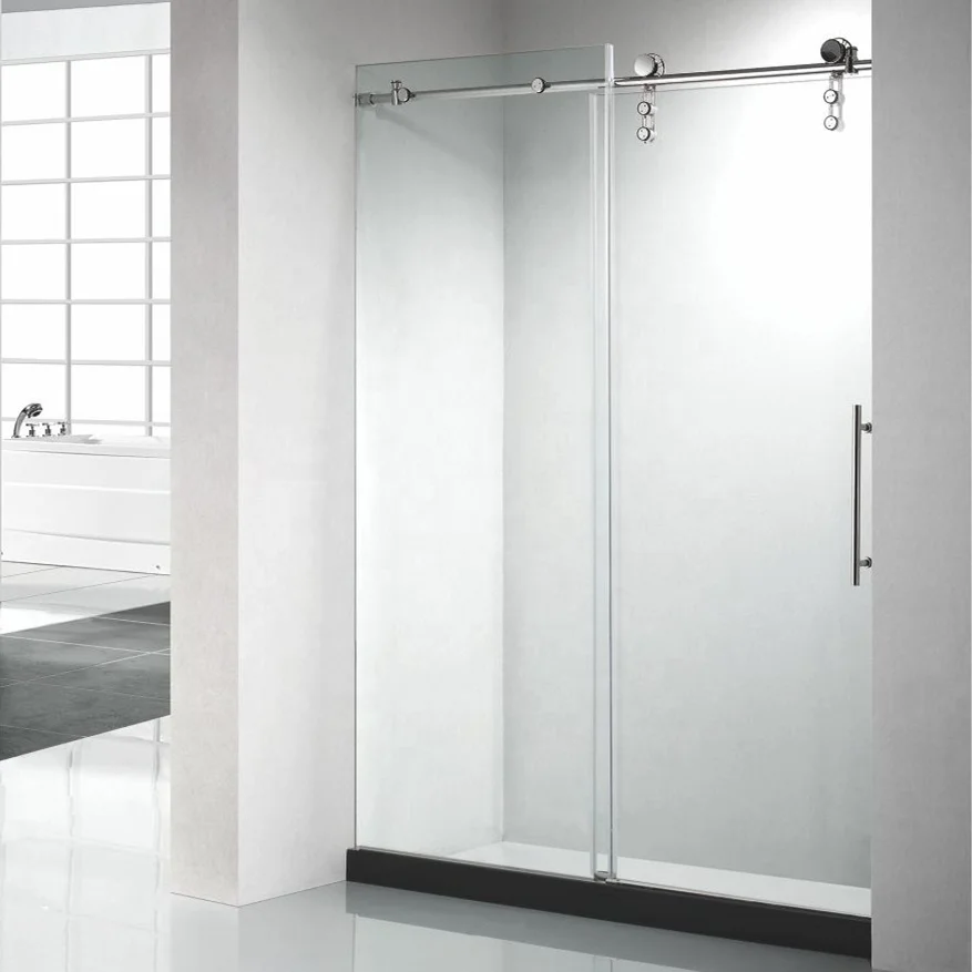 Cheap factory price new design hanging rollers sliding screen shower enclosure door