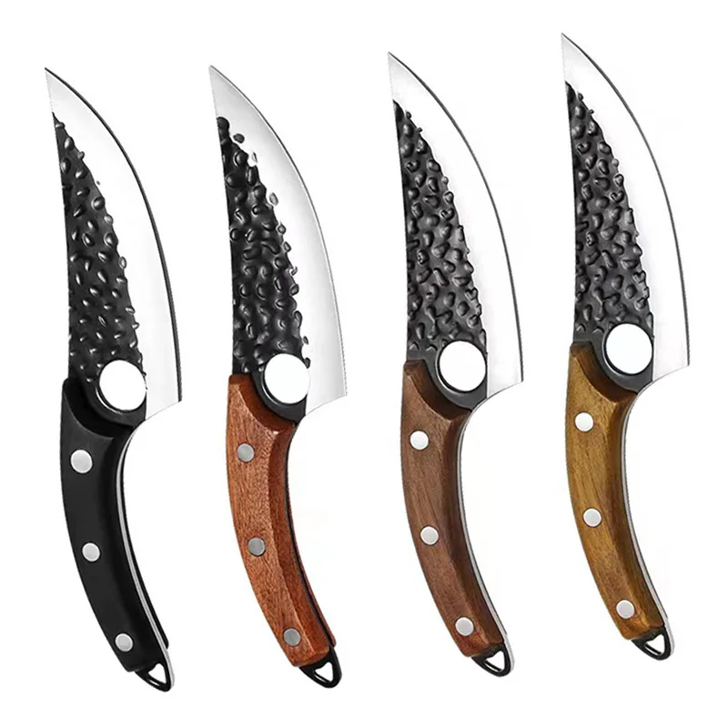 6 Inch Butcher Boning Knife With Solid Wood Handle Handmade Forged Knife Kitchen Camping Cooking Slaughter Knife