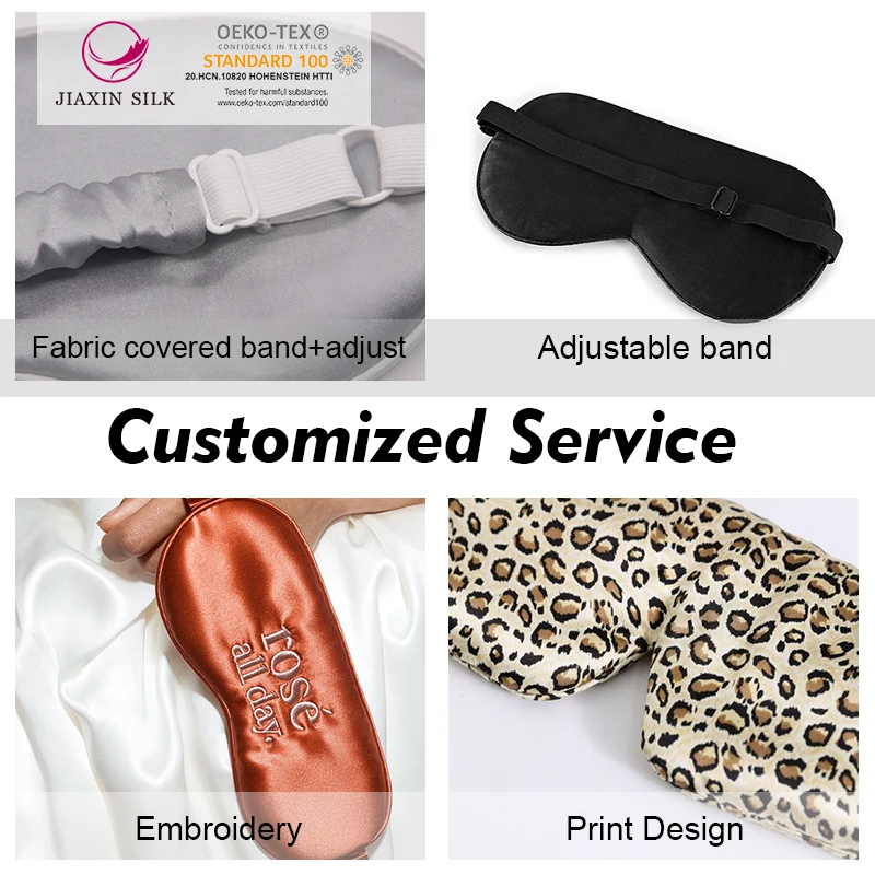 High quality silk embroidery eye sleeping mask 100% mulberry silk sleeping eyemask cat silk eyemask
