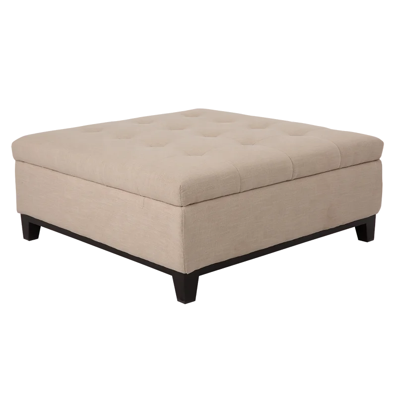 Nisco Living Room Bedroom Ottoman Modern Fabric Stool Storage Ottoman Chair Space Saving Big Size