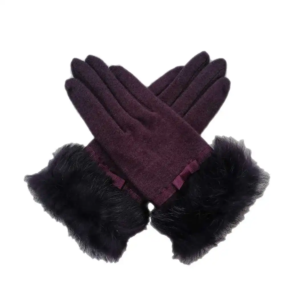 
Women winter very warm wool high quality fashion fur knitting hand gloves 