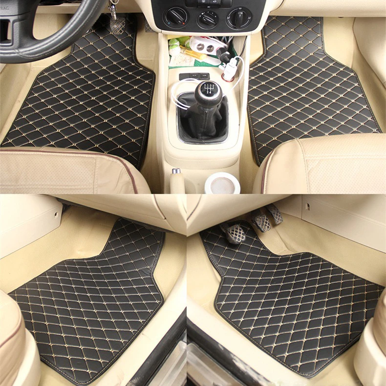 universal 4pcs or 5 pcs PU Leather car floor mat, pvc floor mat, car mats