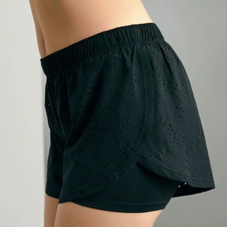 
Athletic Apparel Red Training Fitness Gym High Quality Womens Summer Jogger Sports Yoga Mesh Shorts 