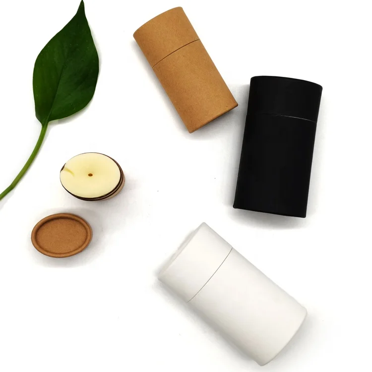 
100% Plastic Free Custom Biodegradable Cosmetic Cardboard Containers Deodorant Stick Packaging Push Up Kraft Paper Tubes 
