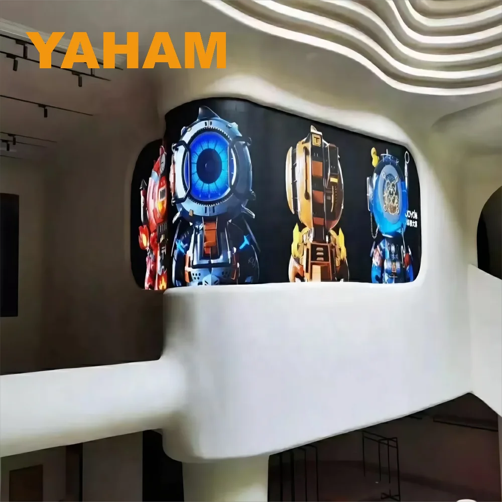 Indoor Pantalla led flexible p1.25 p1.56 p1.86 p2 p2.5mm Curved Soft Flexible Led Video Wall Display Screen For Shop Store bar